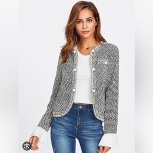 NWOT SHEIN Black and White Tweed Style Blazer